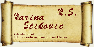 Marina Stiković vizit kartica
